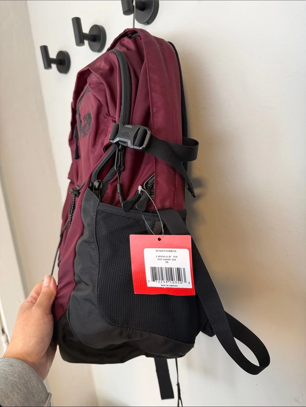 The North Face Backpack Borealis — Crimson Red & Black